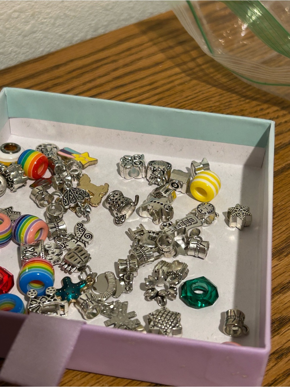 Rainbow Charm Bracelet Lot with Silver Charms - Picture 6 of 12